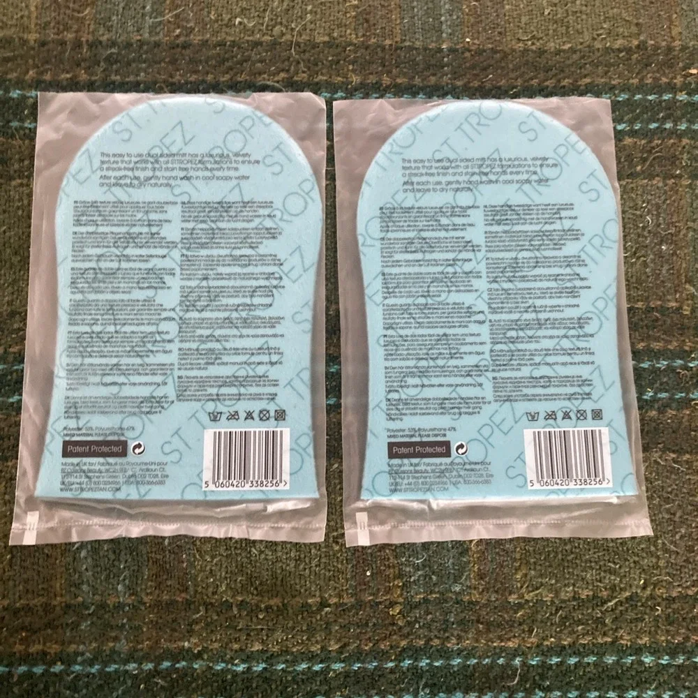 Lot of 2 St. Tropez Dual Sided Velvet Luxe Applicator Mitt- New, Sealed